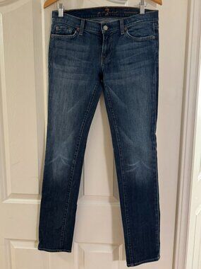 Vintage 7 For All Mankind Cropped Skinny Jeans, Size 28